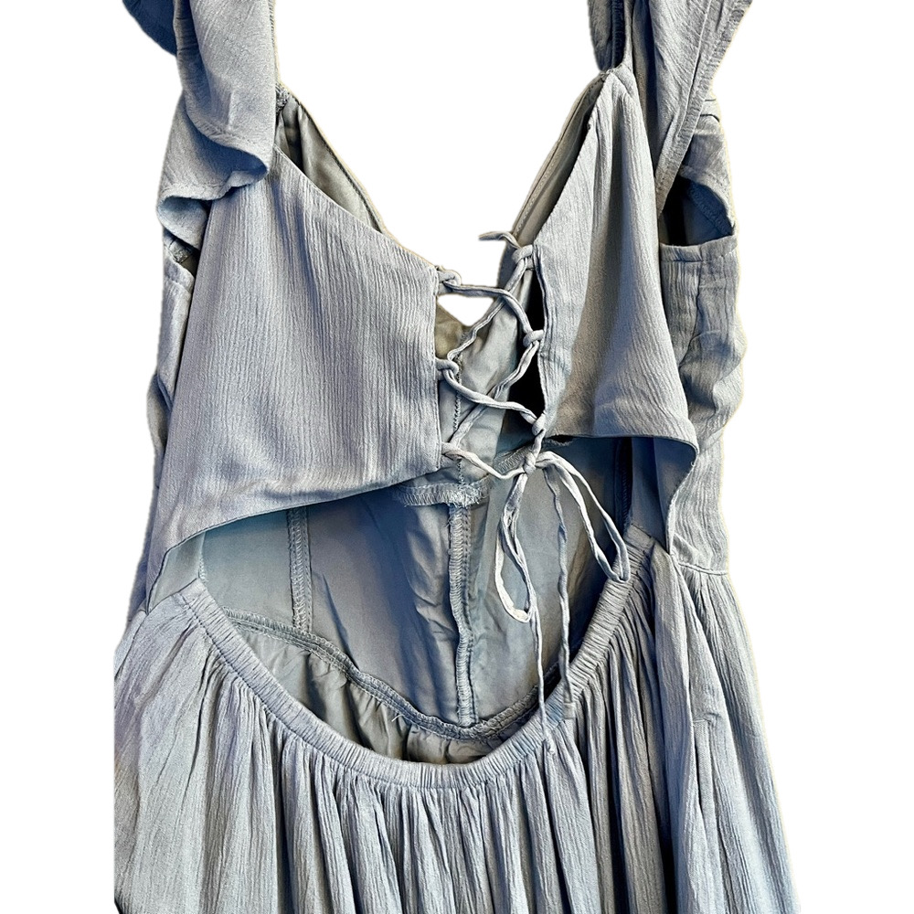 SOLD NWT❗️HOLLISTER Co Ladies Size LARGE Light Blue Ruffled Maxi Dress - Picture 6 of 8